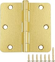 Vista 8 de JIW Bisagras de puerta de níquel satinado de 3.5 pulgadas 1/4 pulgadas, paquete de 12