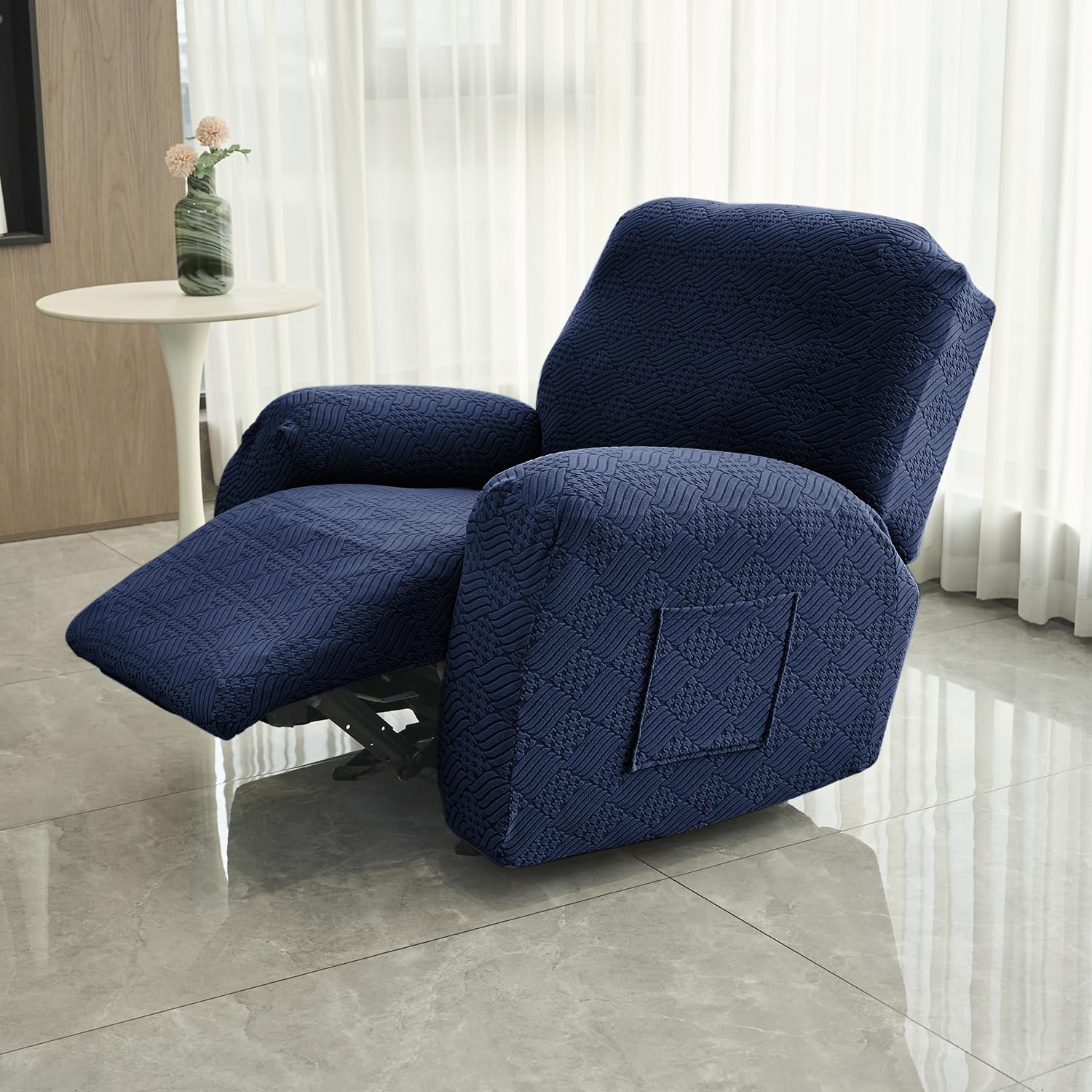 HOKIPO Recliner Sofa Cover - Navy Blue -9