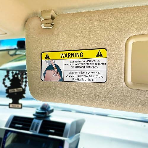 GRITKULTURE 5.1inch Panties Warning Peek Slap Anime Warning Decal Stickers 2 Pack Vinyl JDM for Car, Dash, Truck, Window, Tumblers, Graphic Bumper for Funny Meme Laugh