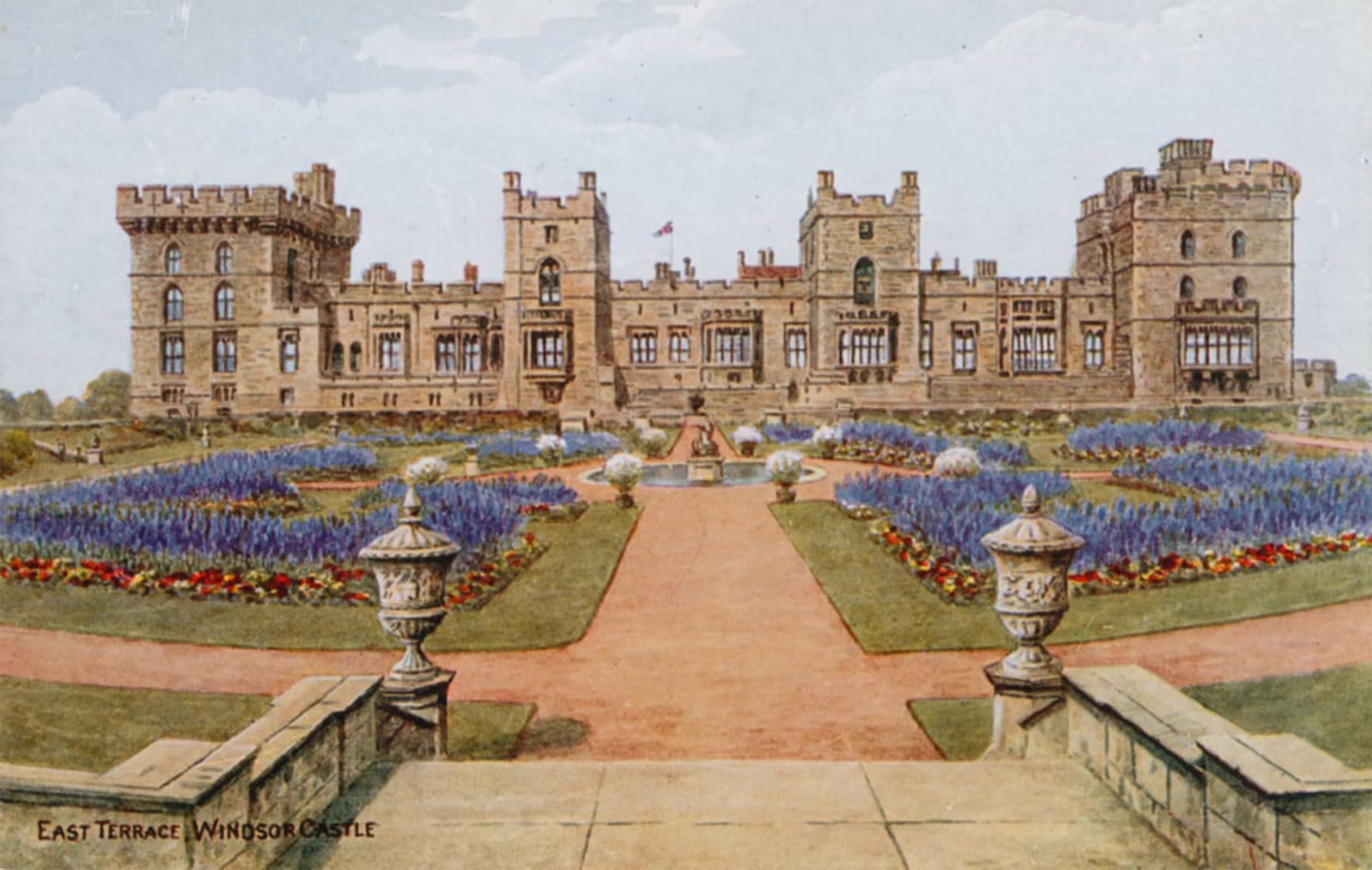 SERENDIPITP Abstract Painting Mural Print Picture Wall Decor Painting East Terrace Windsor Castle by Alfred Robert Quinton Vintage Wall Artwork for Home Decor 60x90cm