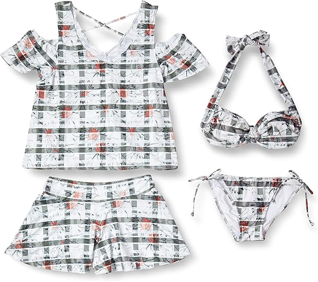 Amazon | [三愛水着楽園] 【 ノンワイヤー 】 check 4点セット 水着