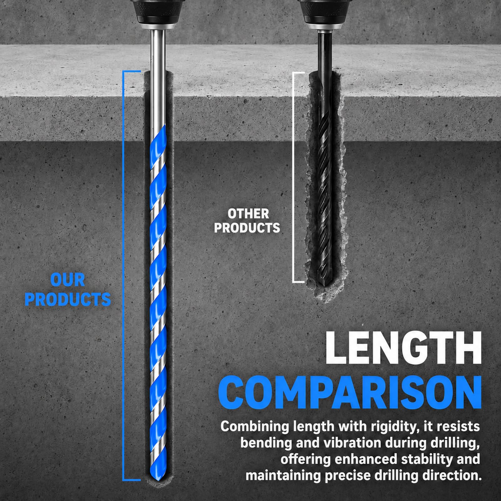 Concrete Drill Bit Set - 7 Piece Masonry Bits -6 Concrete Drill Bit Set - 7 Piece Masonry Bits -6