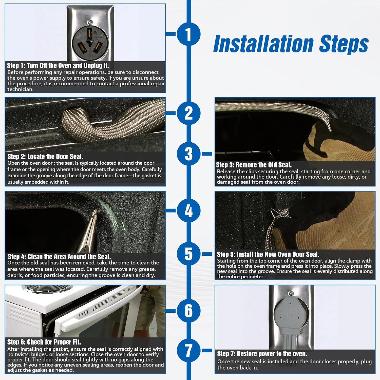 WB32K5039 Oven Door Seal Replacement Door Gasket Replacement Fits for GE for Kenmore Ovens