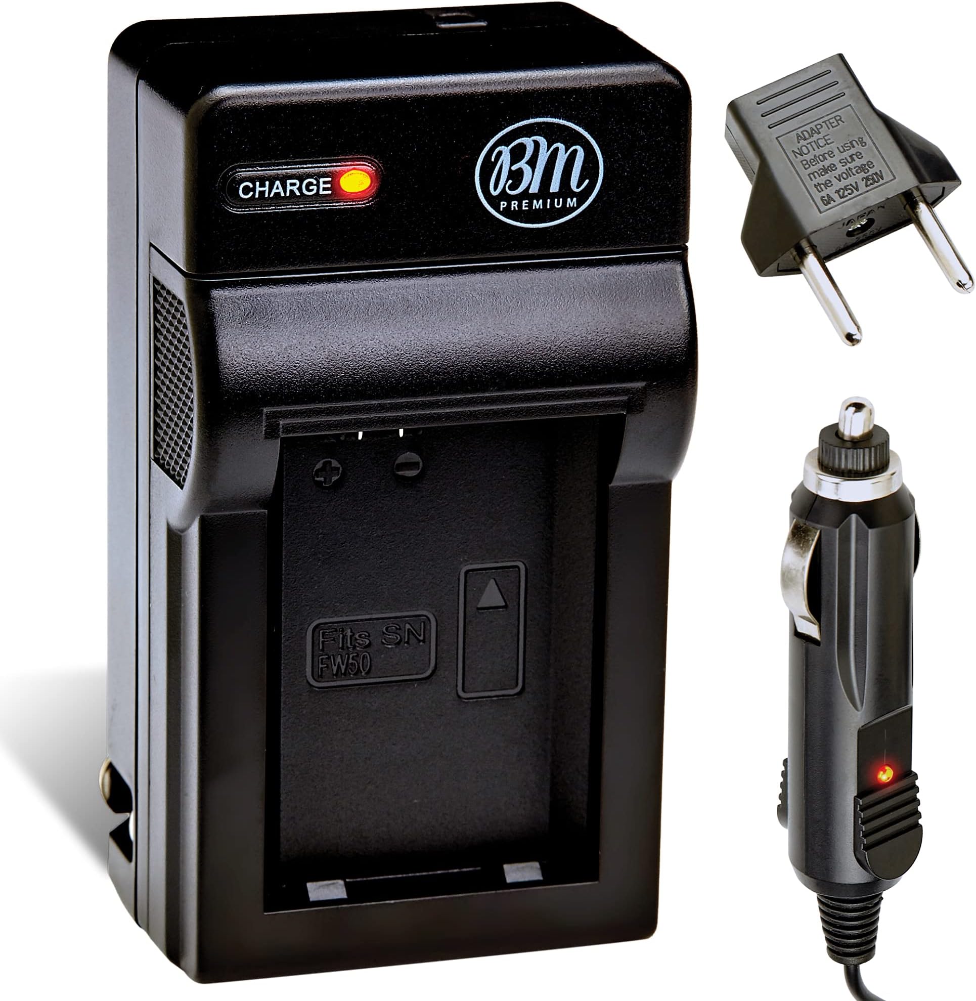 NP-FW50 Battery Charger for Sony ZV-E10, A6100, A6400, DSC-RX10 II, DSC-RX10 IV, Alpha 7, A7R, A7R II, A7S, AS7 II, A3000, A5000, A5100, A6000, A6300, A6500, NEX3, NEX5, NEX5K, NEX6, NEX7, SLT-A35