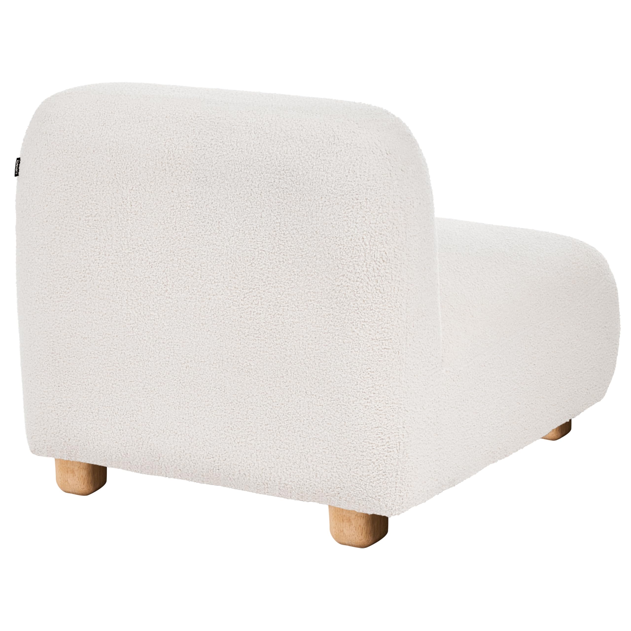 Beliani Sessel linksseitig Bouclé cremeweiß gepolstert modular mit Armlehne Lehne & Holzbeinen modern Amli