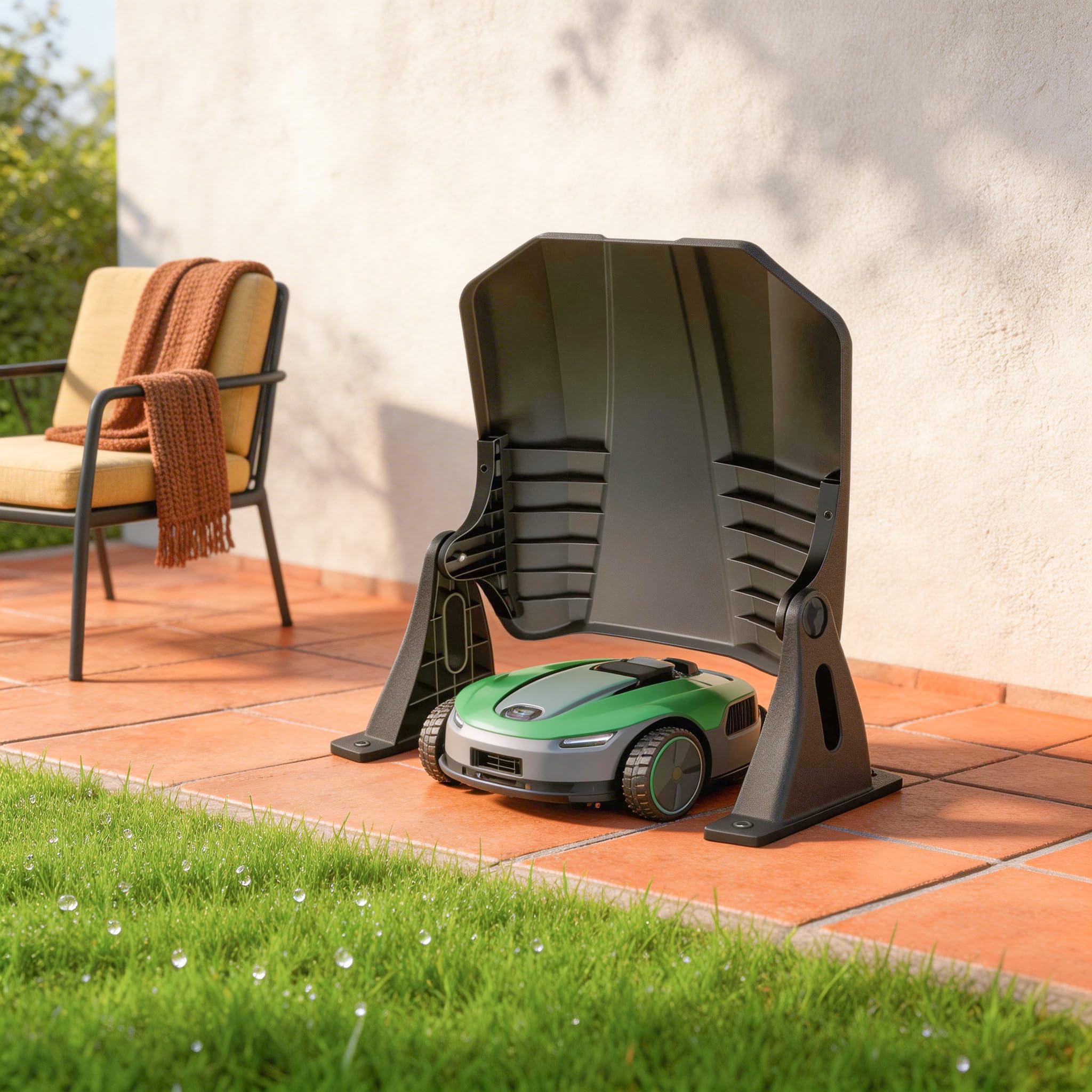 UISEBRT Garaje para robot cortacésped con techo plegable, impermeable, resistente a los rayos UV, resistente a la lluvia, resistente al viento, resistente a la nieve, toldo universal, 67 x 62,5 x 40