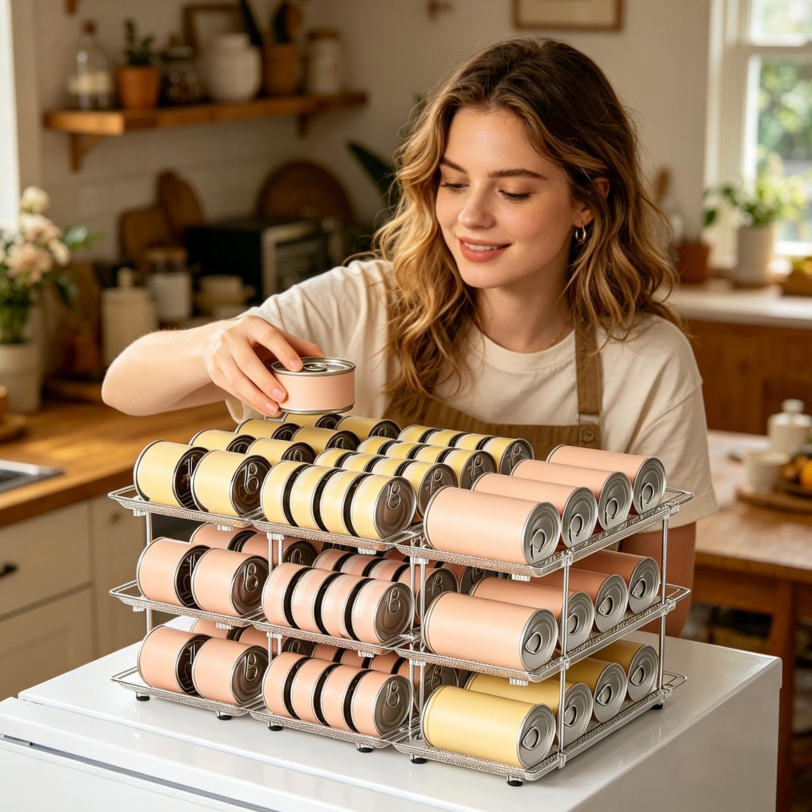 Genérico Organizador De Latas De Cocina Multifuncional Ahorra Espacio | Organizador Para Bebidas En Latas En Despensa Refrigerador Garaje RV Dormitorio Cumpleaños Nuevo Hogar