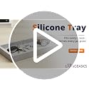 Image of LivingBasics 2Pcs Rectangle Silicone Countertop & Vanity Tray, Tray for Soap Dispenser Bottles, Bathroom Accessories Trays for Toiletries /Kitchen Sink, Cosmetic /Coffee Table Organizer Display Holder