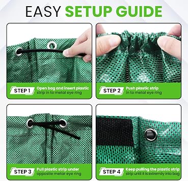 Gardenpal 3 Pack 72 Gallon Yard Waste Bags, Heavy Duty, Stand-up with Handles for Easy Carrying, for Leaves, Lawn Debris, Grass, Weeding- Large Capacity and Reusable for Your Efficiency