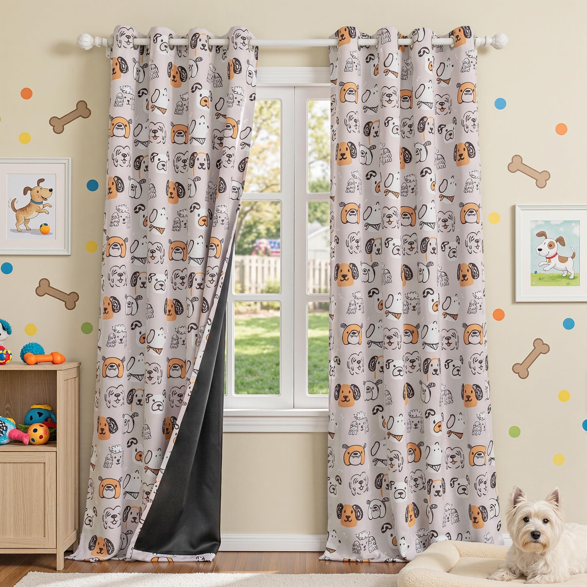 MYSKY HOME Blackout Curtains 96 Inch Length for Kids Room Grommet 2 Panels