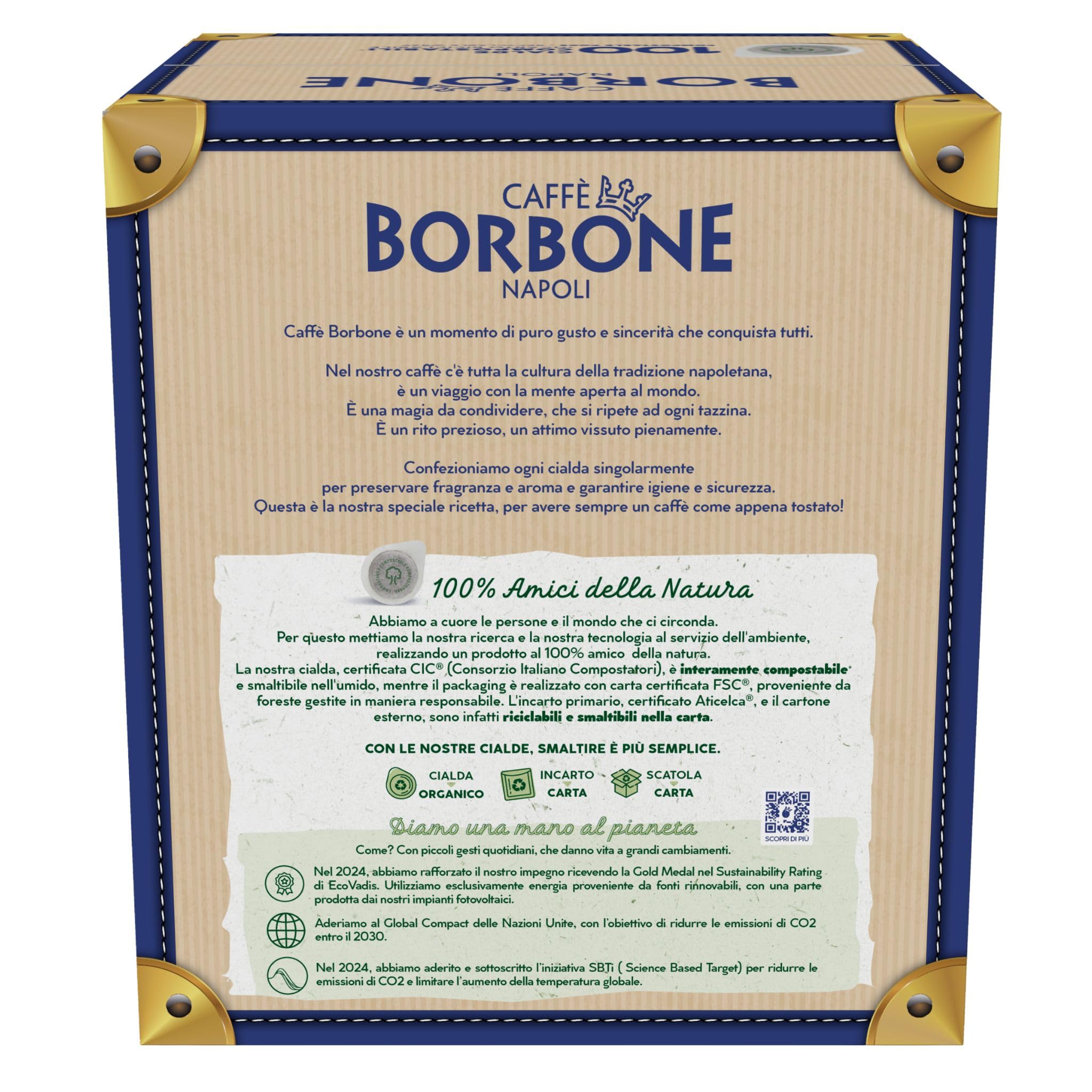 Caffé Borbone 4 x 50 Kaffee-Pads 44 mm: 50 Schwarz, 50 Blau, 50 Rot, 50 Gold