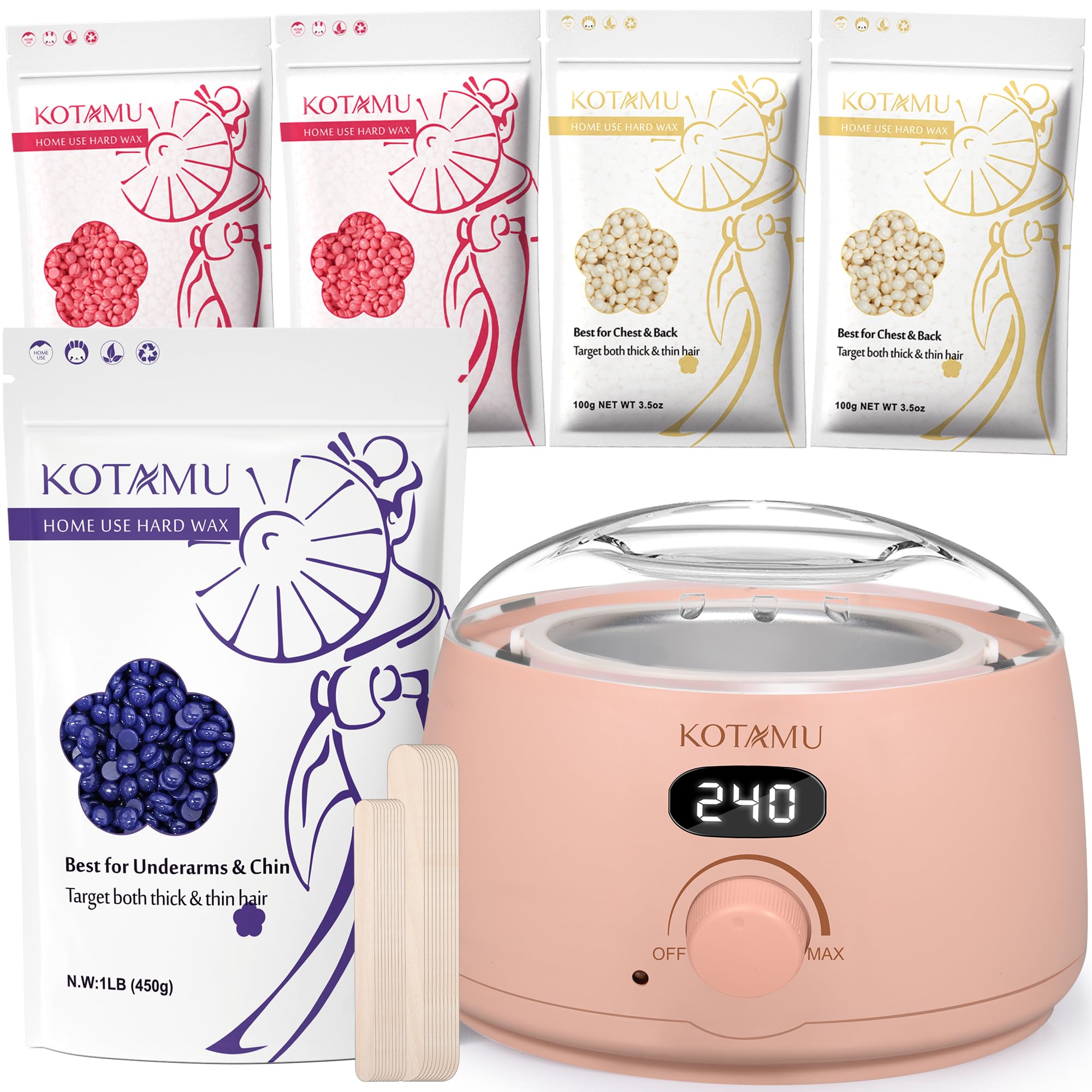 Amazon.com: KOTAMU Wax Kit - Wax Warmer Hair Removal Machine with