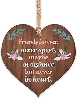 Manta Makes Friends Forever Never Apart Maybe In Distance But Never In Heart Wooden Hanging Heart Memorial Plaque Sign