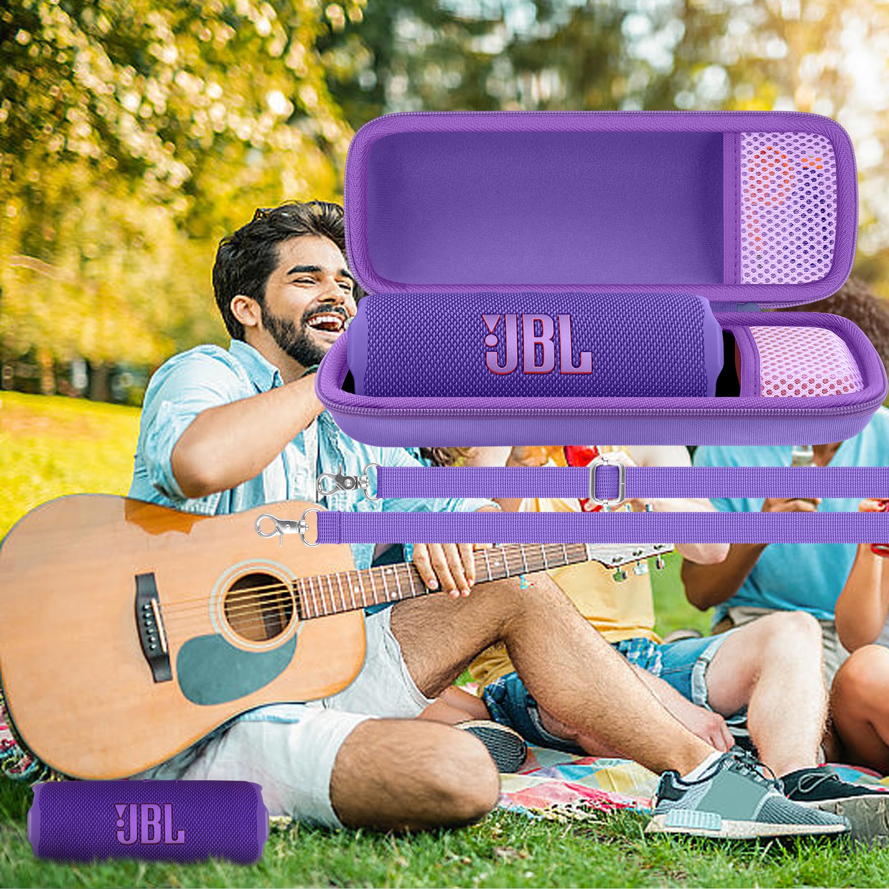 JBL Flip 7/6/5 Twarde etui - Ochrona przenośnego głośnika Bluetooth - Fioletowy