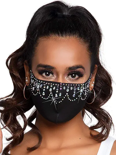 Leg Avenue Women's Rhinestone Fashionable Face Mask