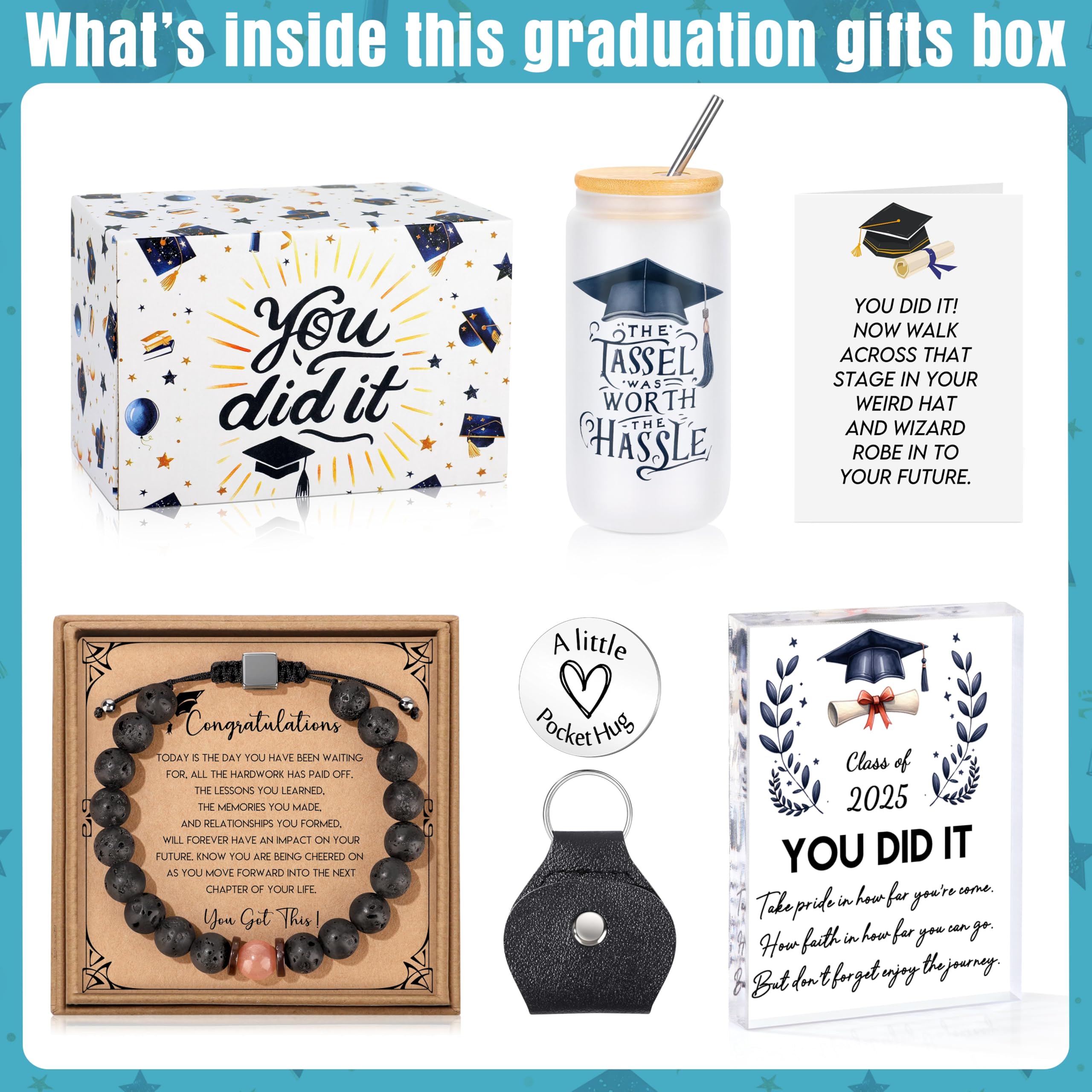 JSENGIFT Graduation Gifts for Him 2025, College High School Inspirational Graduation Gifts, Master Degree Phd Male Graduation Gift for Men