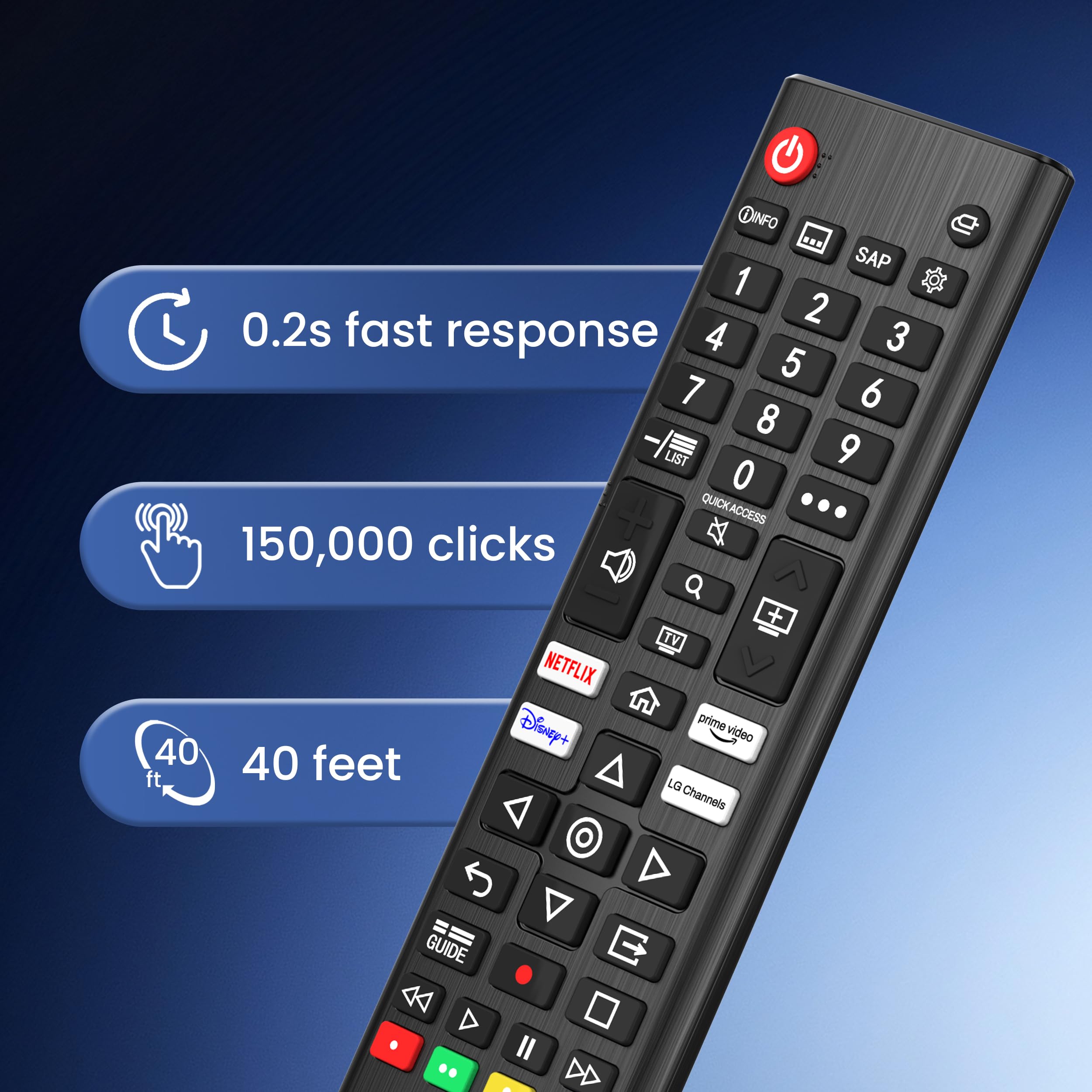 Sostitutivo per Telecomando per LG-Smart-TV, Universale per Tutti Lg Originale TV LED LCD HDTV 3D 4K Smart TVs (per LG) - 4