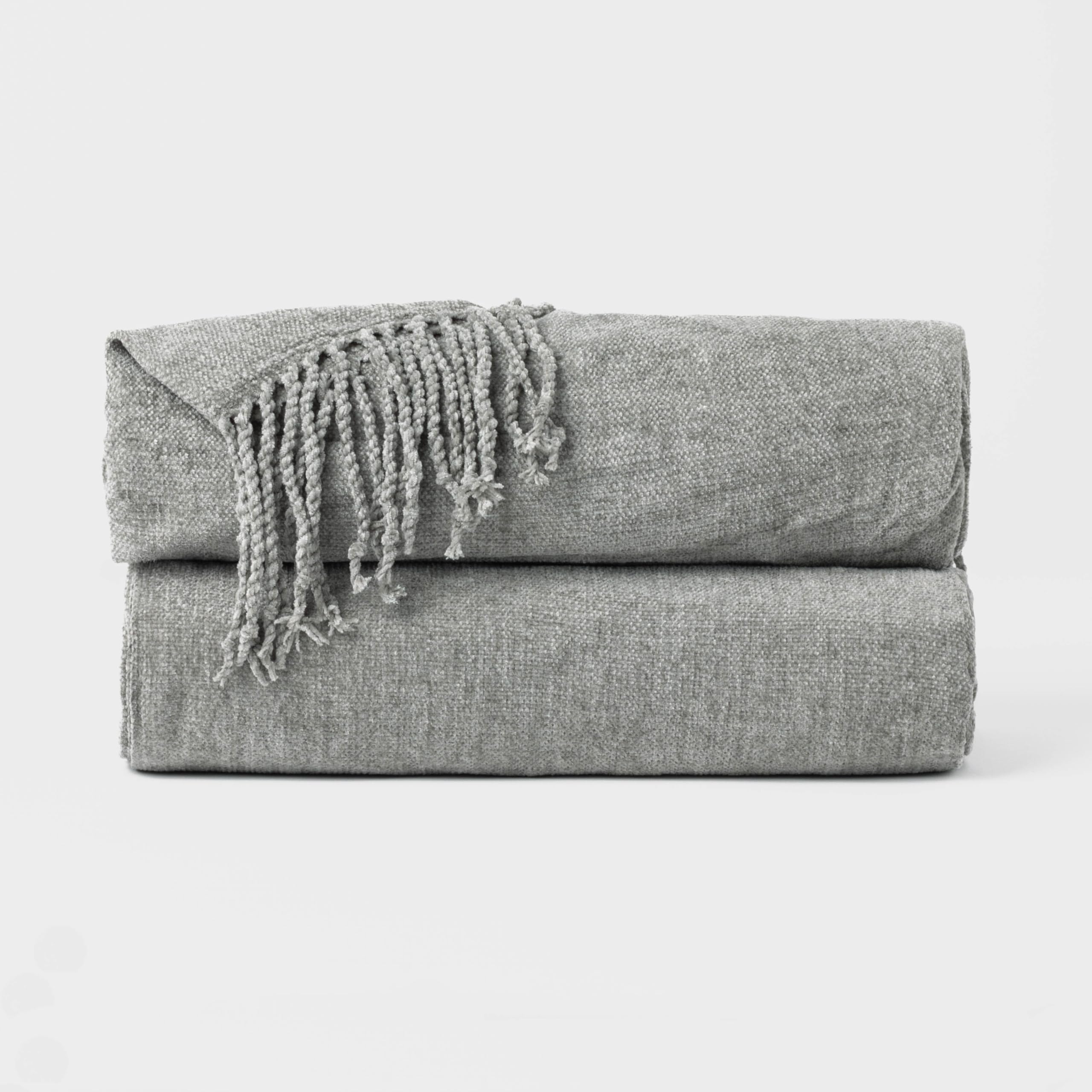 TRAMAS+ Chenille Plaid Blanket Sofa and Bed - Comfort and Elegance in Your Home (120x190 cm) - Dry Green