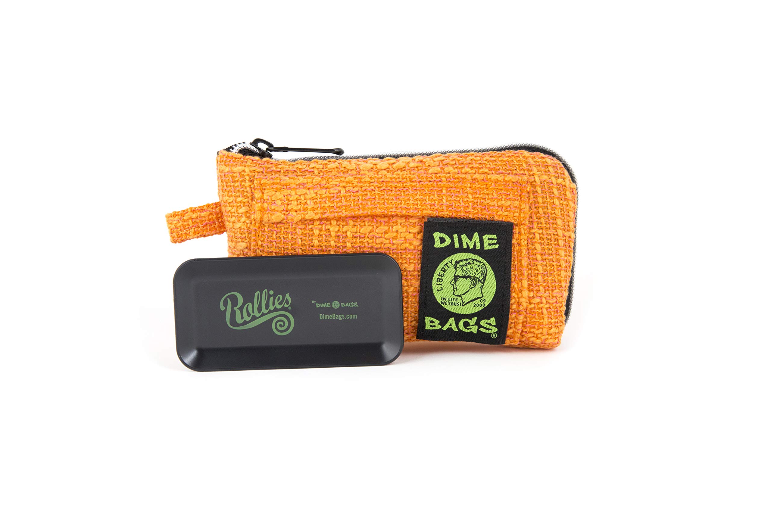 Dime Bags All-in-One Padded Pouch with Accessory Tray and Secret Smell Proof Pocket (Orange, 7in)