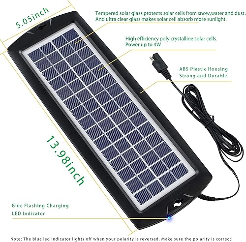 Miniatura 2 de Sunway - Cargador de batería solar de 12 V con encendedor para cigarriilos para coche, moto, barco, motos de nieve, barcos, barcos, barcos, barcos