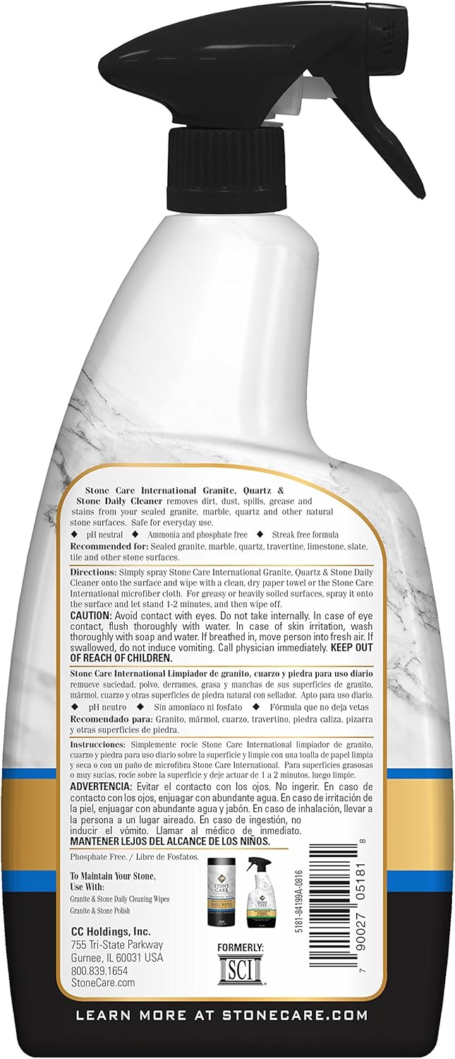 Stone Care International Granite Cleaner - 32 Fluid Ounces Granite & Stone Tile Travertine Limestone Slate Clean : Health & Household