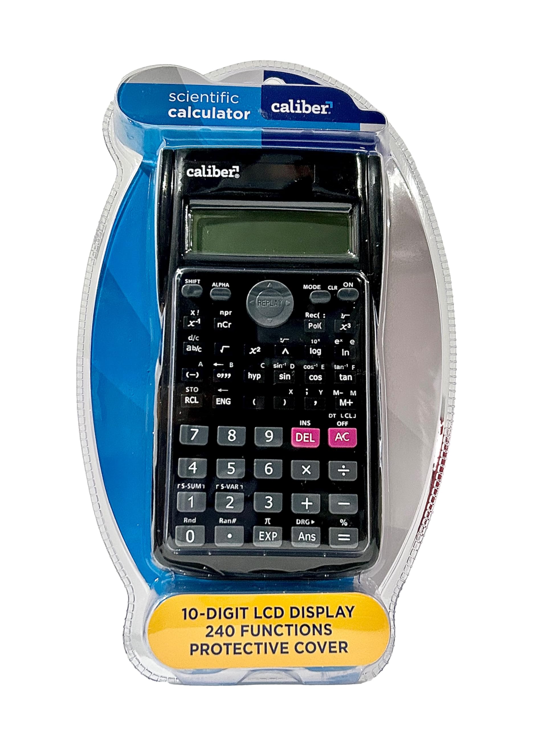 CALIBER Scientific Calculator 10 Digit LCD Display with 240 Functions and Protective Flip Cover