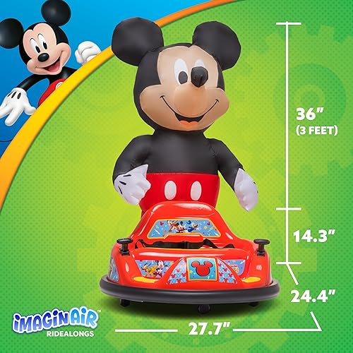 Miniatura 4 de Coche parachoques de Mickey Mouse Toys de 6 V, juguete para niños pequeños, auto parachoques eléctrico para niños, autoinflado, control remoto para