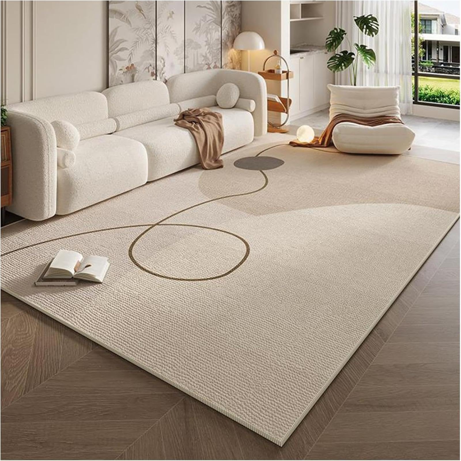 Tapis en velours cristal de style crème raffiné pour une décoration de chambre élégante