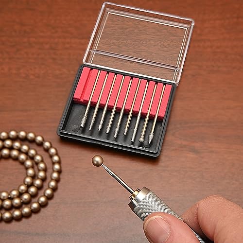 Miniatura 2 de The Beadsmith Juego de fresas  10 piezas de puntas recubiertas de diamante  Grano 150 con vástagos de 0.093 in o 0.125 in  Uso en metal, vidrio,