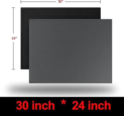 Miniatura 6 de Tapete de arena para gatos, bonito tapete de captura de panal para gatitos, tapete de doble capa con control de dispersión, orina e impermeable,