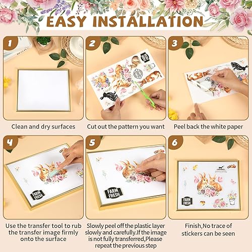 Miniatura 10 de 12 hojas de calcomanías para decoración de otoño con hojas de arce y calabaza, transferencia de girasol, calcomanías para muebles de madera y