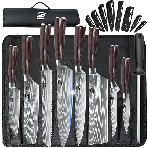 Dfito 9-Piece Knife Set with Roll Bag