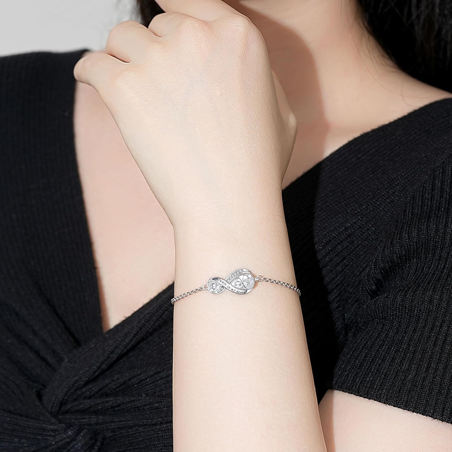 ZOEXUE Infinity/Tree of Life/Rose/Angel Wings/Heart Urn Bracelet for Ashes 925 Sterling Silver Cremation Bracelet for Ashes Keepsake Ashes Urns Jewelry Women Loved Ones - Image 3