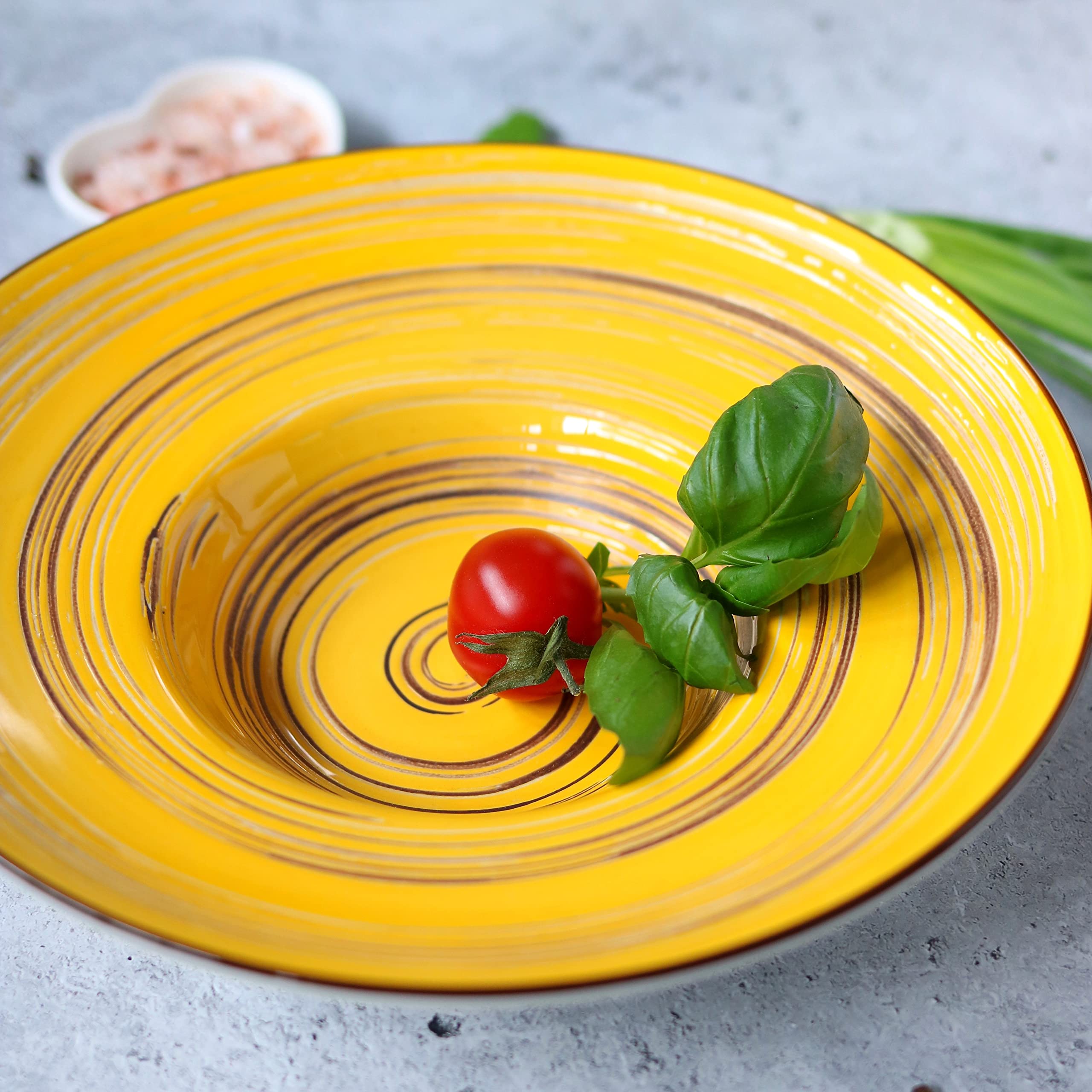 Wilmax Spiral - Juego de 2 platos hondos (2 unidades, elegantes, modernos, duraderos, seguros, porcelana esmaltada, resistente a los arañazos, apto para lavavajillas, para sopas, ensaladas, diámetro: