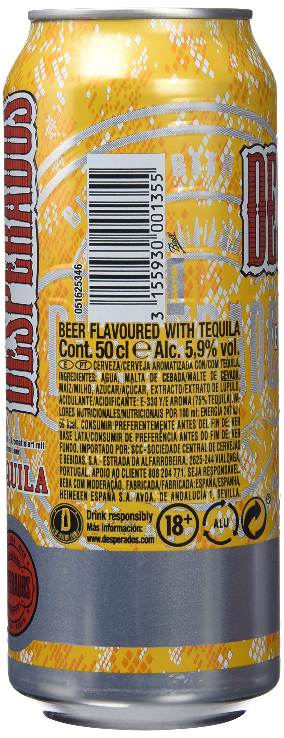 Desperados Cerveza - Caja de 24 Latas x 500 ml - Total:12 L