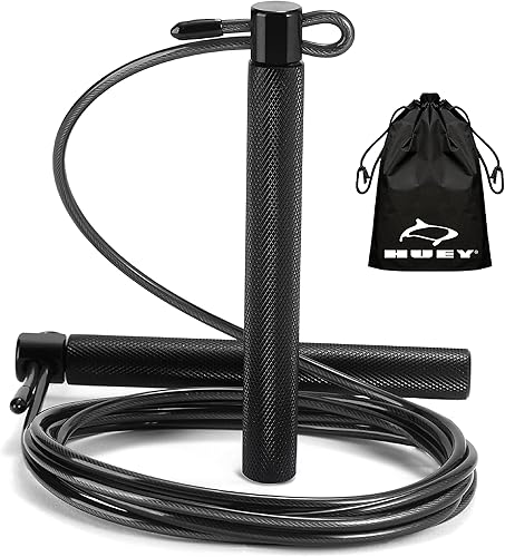 HUEY Cuerda de salto de velocidad deportiva ajustable para boxeo, doble holandés, fitness, atletismo, entrenamiento, gimnasio, ejercicio para