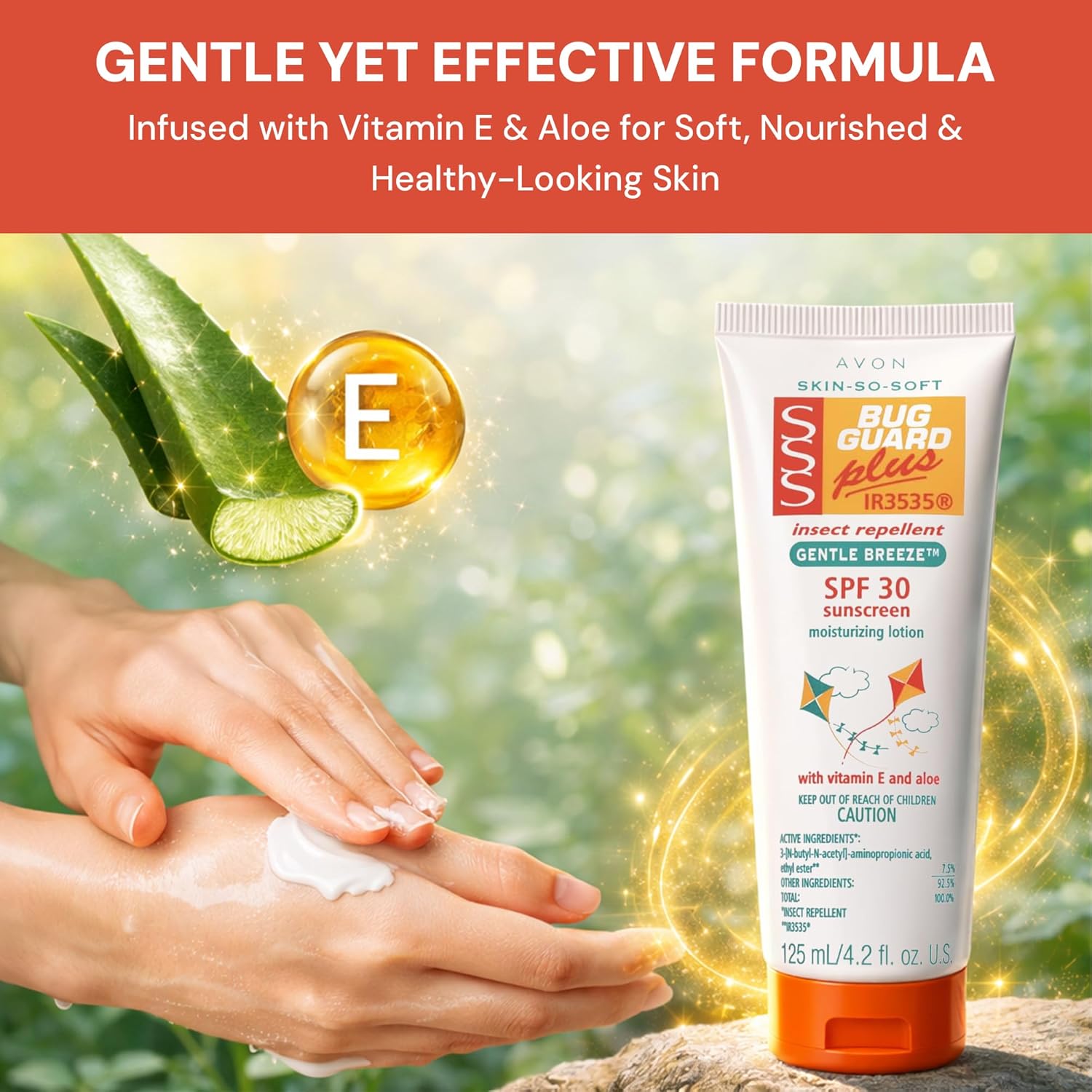 Avon Skin So Soft Bug Guard Plus IR3535 Insect Repellent Moisturizing Lotion with Vitamin E & Aloe — SPF 30 Mosquito & Bug Repellent for Indoor & Outdoor Use — Travel Size Pest Repellents, 4.2 fl oz