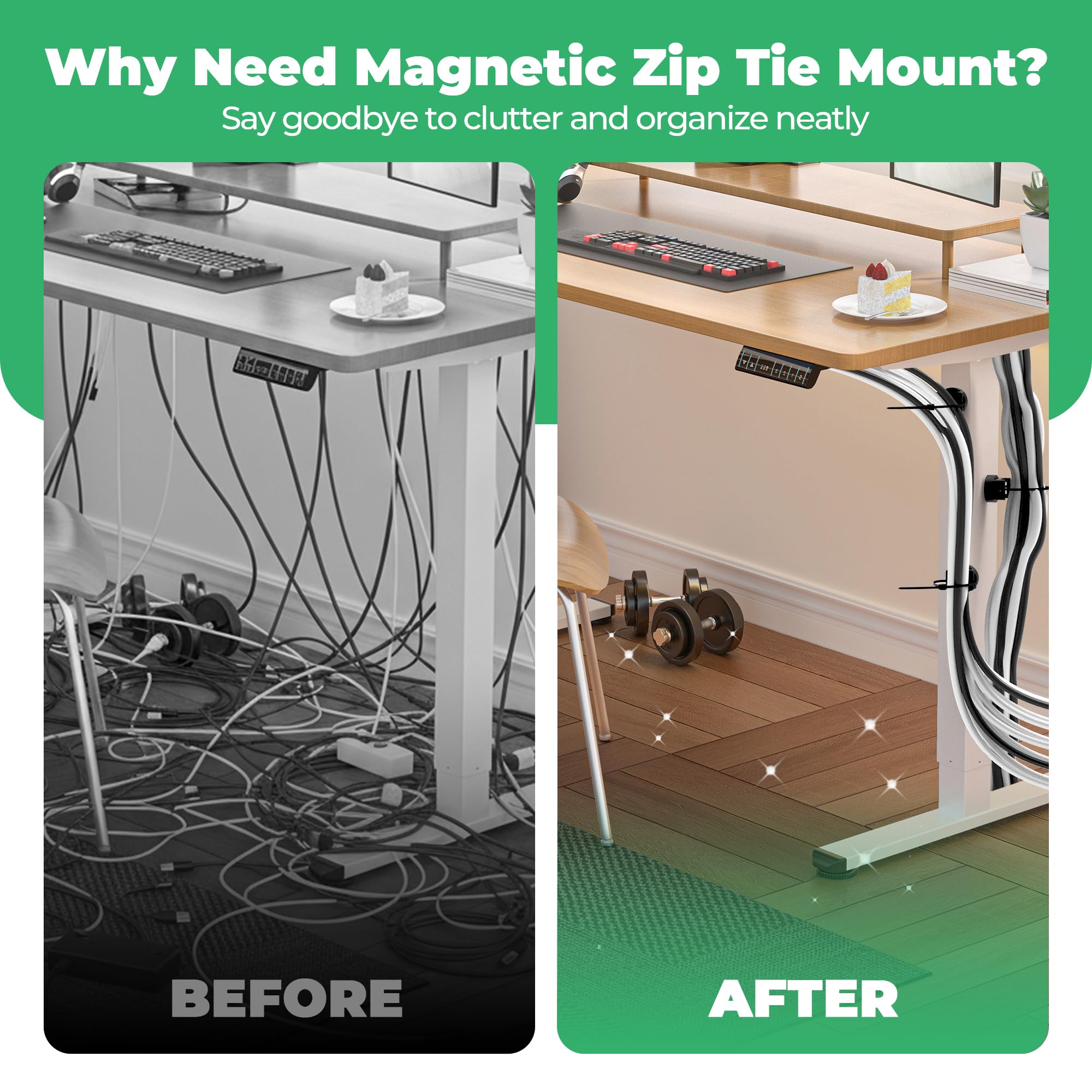 Supporto magnetico con cerniera con 200 fascette in nylon da 11,3 kg, supporto magnetico multiuso per fascette magnetiche, fascette magnetiche impermeabili per la gestione dei cavi elettrici