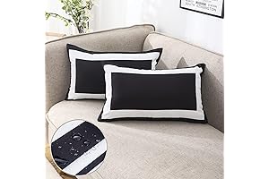Black Lumbar Pillow Covers 12x20 Waterproof: Outdoor Oasis Enhanced