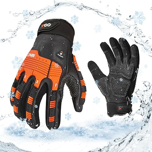 Vgo... -4.0 F-4F COLDPROOF,Guantes de cuero de trabajo de invierno, guantes de mecánico, guantes de impacto, guantes antivibración, resistentes,