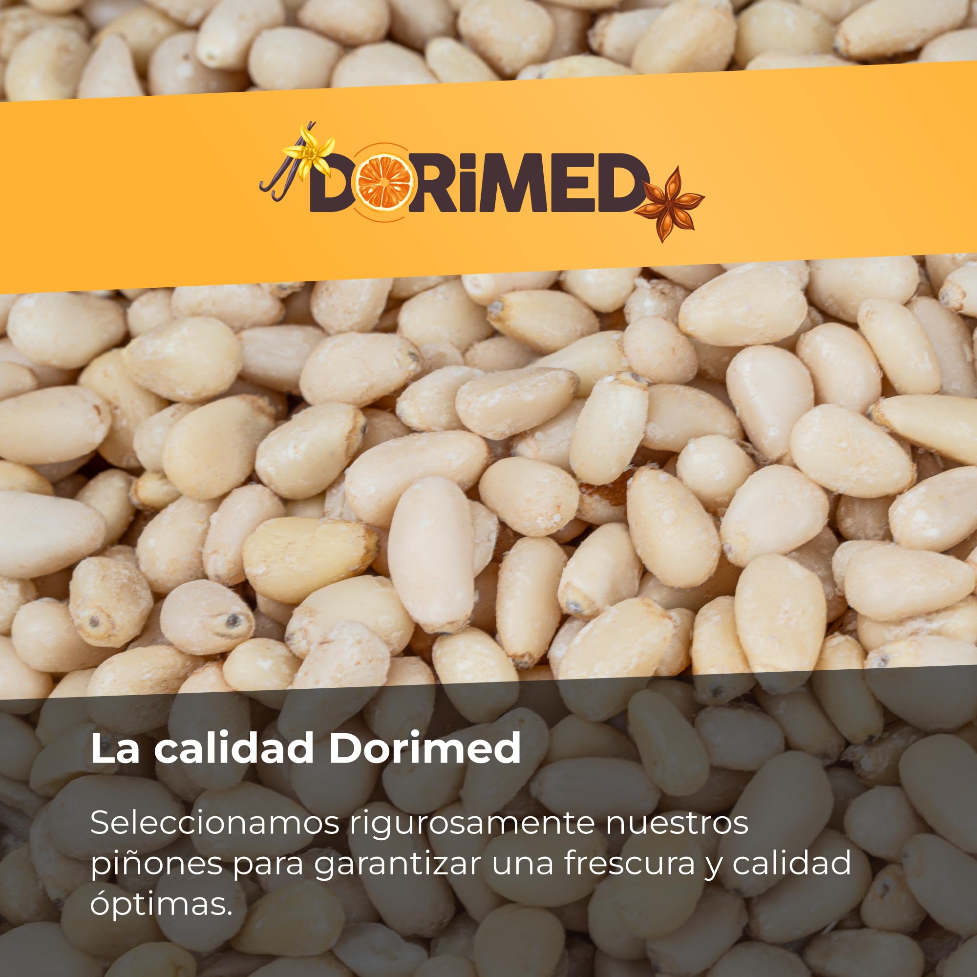 Dorimed Pack de Piñones Crudos de Pino 1kg Pelados | Frutos Secos Siberianos Sin Cáscara de Origen 100% Natural | Bolsa en Porciones para Cocinar