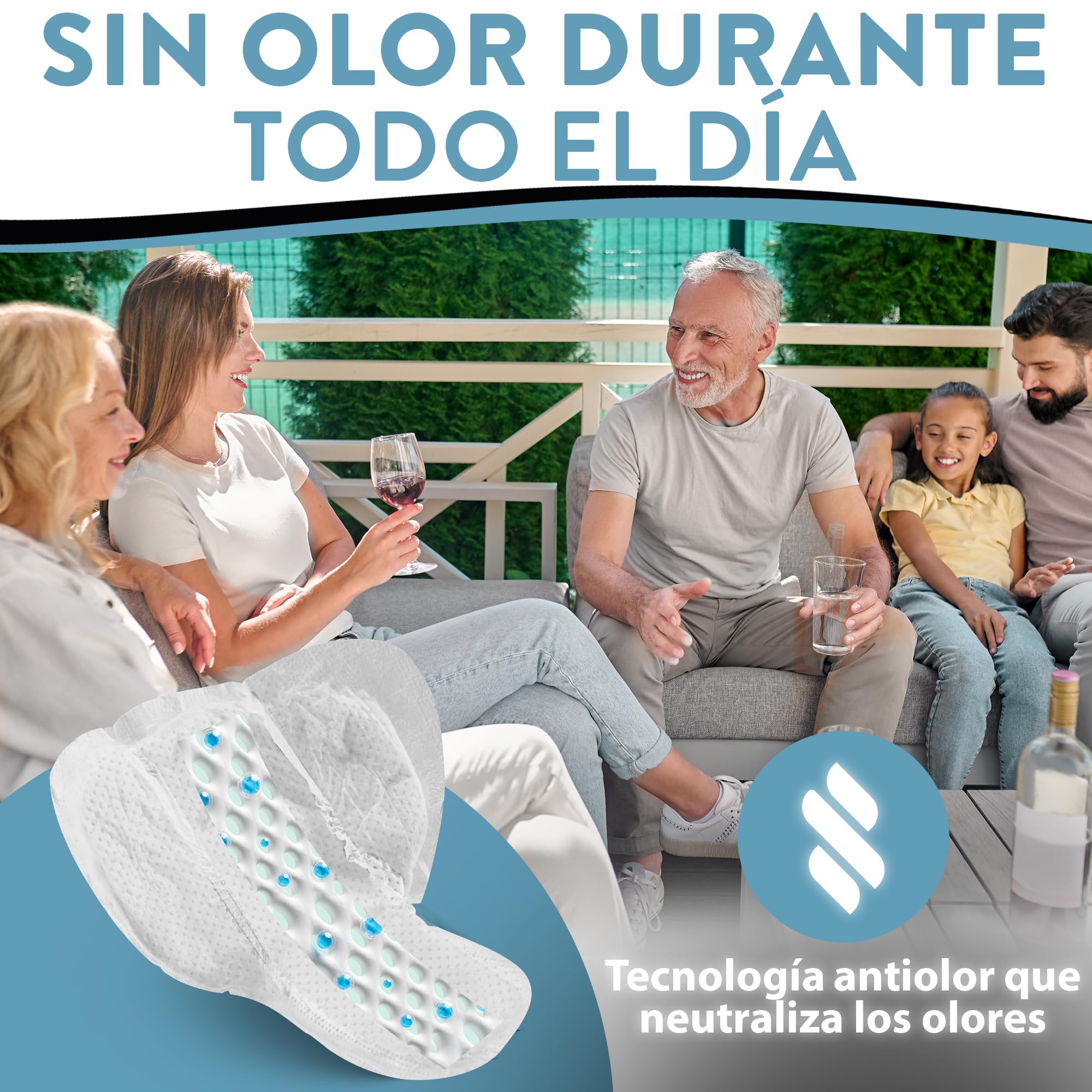Harmony Care® Men - Compresas de incontinencia súper absorbentes para hombres leve a moderada - Discretas compresas para hombres en caso de incontinencia - 120 unidades