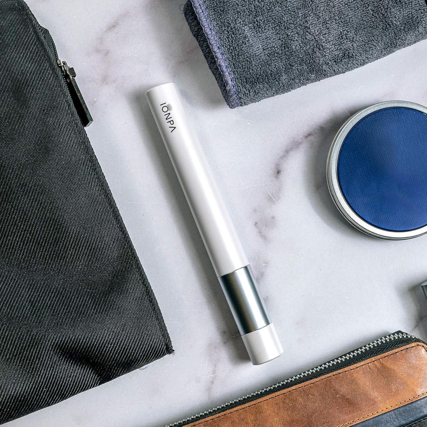 IONIC KISS IONPA DM White Compact Ionic Power Electric Toothbrush with Travel Cap, Brushing Timer, 2 Modes, 2 Soft Extended Filament Brush Heads Made in Japan You, Outdoor Camping DM-011PW