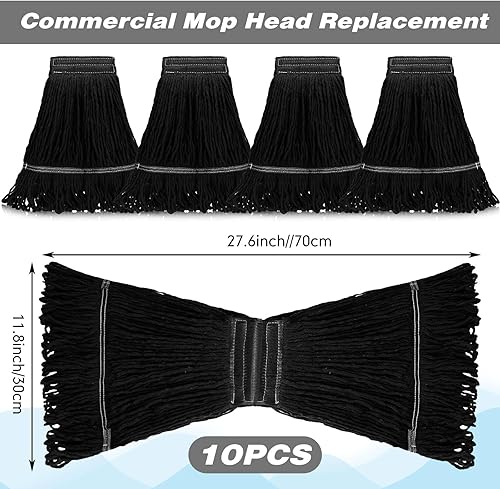 Miniatura 2 de Nuogo 10 piezas de repuesto de cabezal de trapeador comercial, limpieza de pisos, cabezales de trapeador húmedo, recambios de cabezal de trapeador