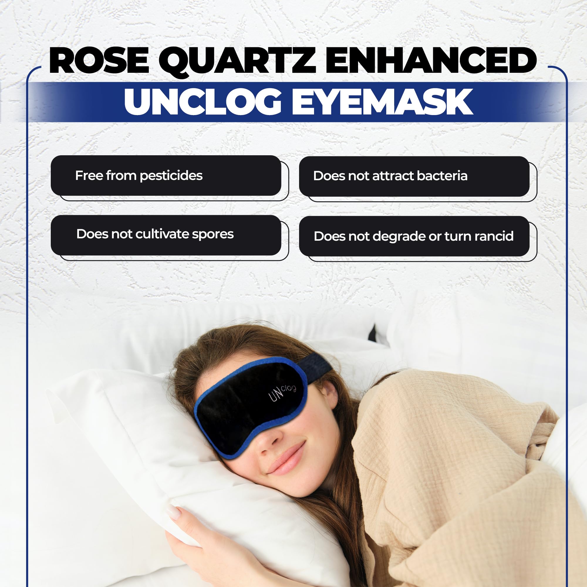 Unclog - Maschera professionale per occhi con impacco rinfrescante, ponderata con quarzo rosa, terapia calda e di bellezza per sbloccare le ghiandole, allevia la sindrome dell'occhio secco,