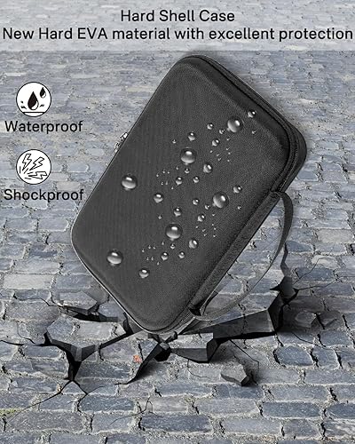 Vista 6 de RAIACE Estuche rígido de almacenamiento de viaje compatible con lentes de sol, bolsa de transporte para gafas de sol y otros objetos pequeños.