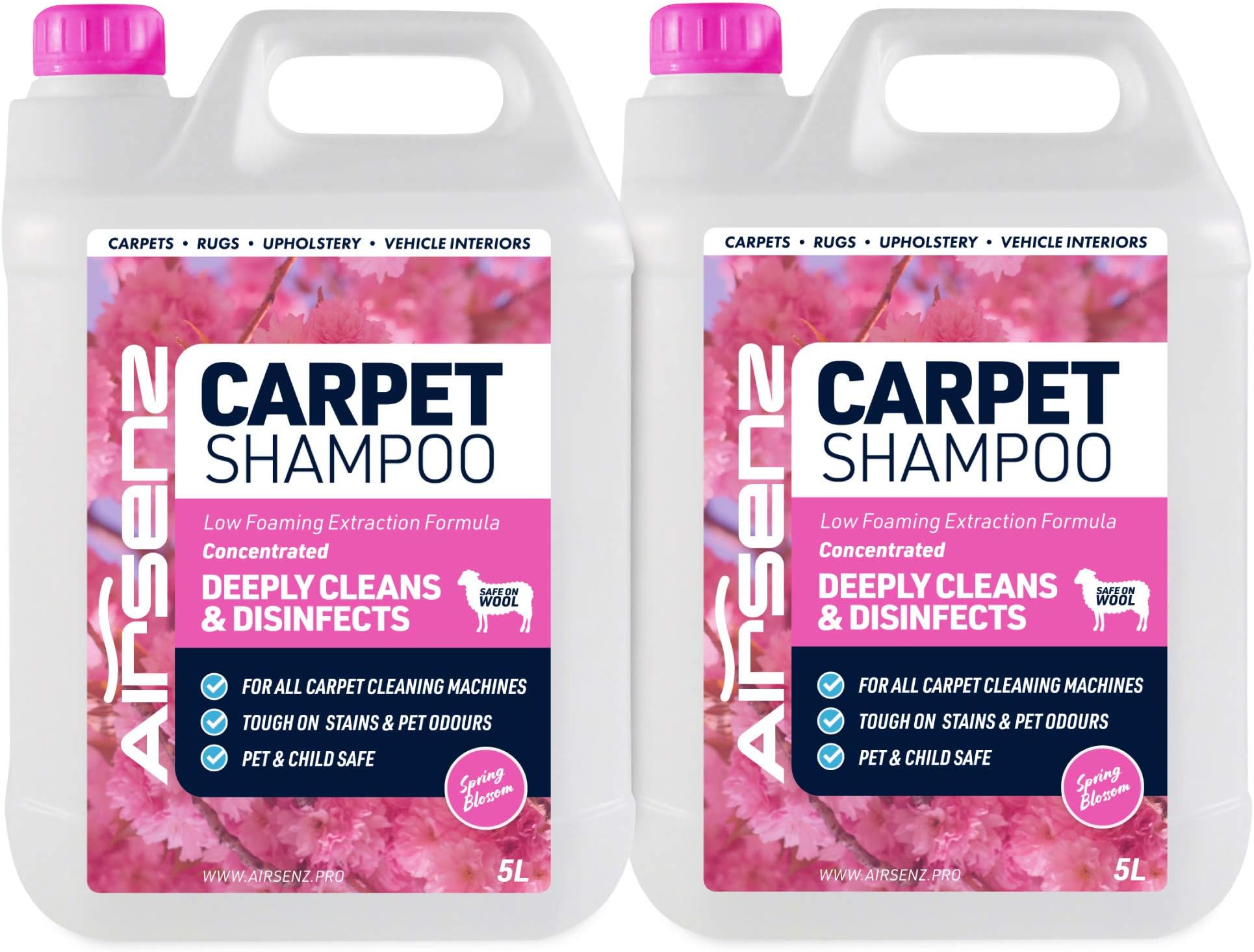 Professional Carpet Shampoo - Low Foaming Extraction Formula Suitable For All Carpet Cleaning Machines (Spring Blossom, 10L)