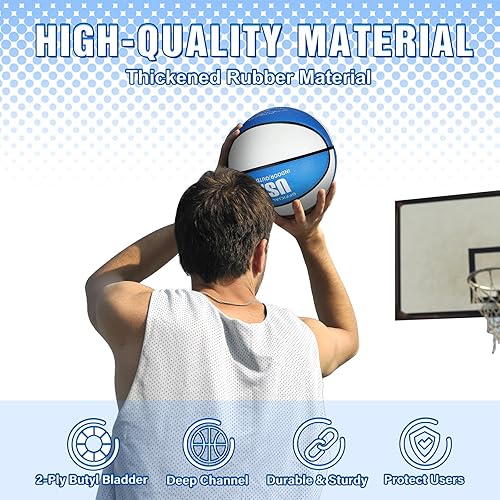 Miniatura 5 de Lenwen Baloncesto de goma de 12 piezas de baloncesto a granel de tamaño oficial con bomba para práctica de juego, entrenamiento de calle, regalo