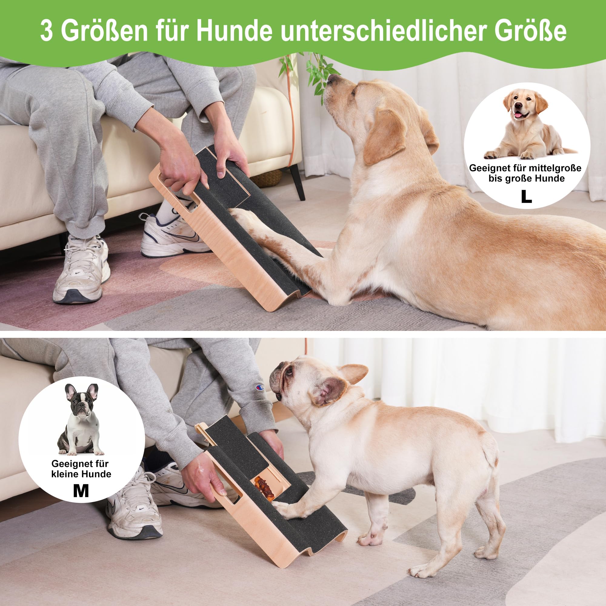 Rascador de uñas en Forma de M para Perros con Caja de premios, Lima de uñas para Perros y facilita el acortamiento de Las uñas Laterales (XL, con Caja de premios)