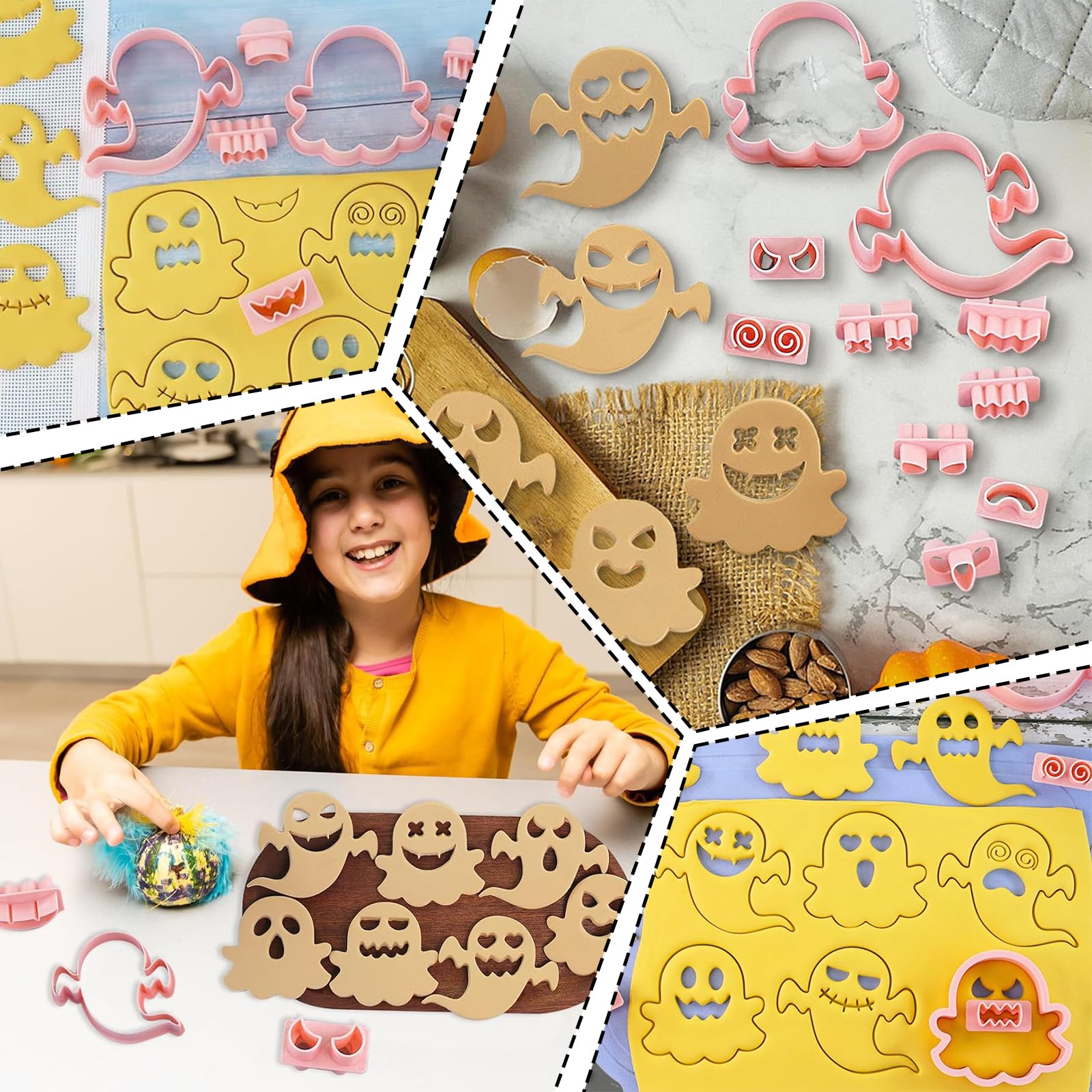 FINEVERNEK Halloween Ausstechformen - 10-teiliges Set Mit Geister-Motiven Für Kekse